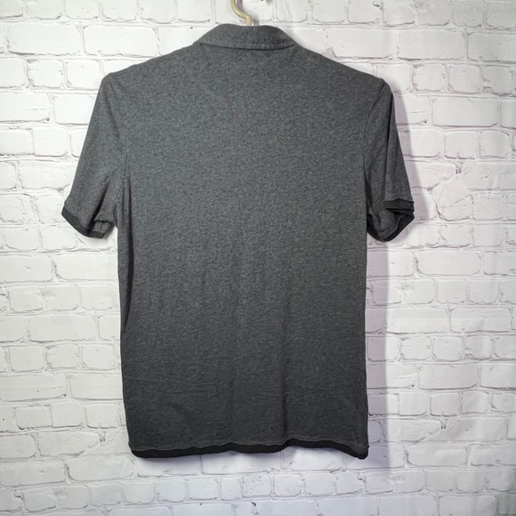 |•7 DIAMONDS•| Grey Polo Shirt Black Trim Size Large - Picture 2 of 12